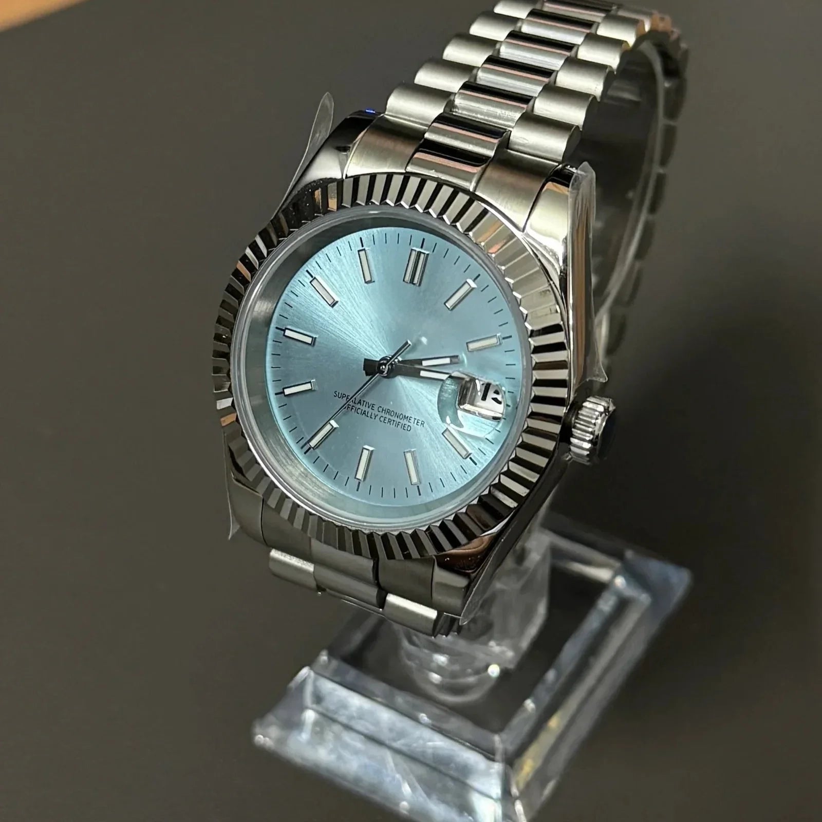 Custom Watch Heritage Automatic Steel Ice Blue