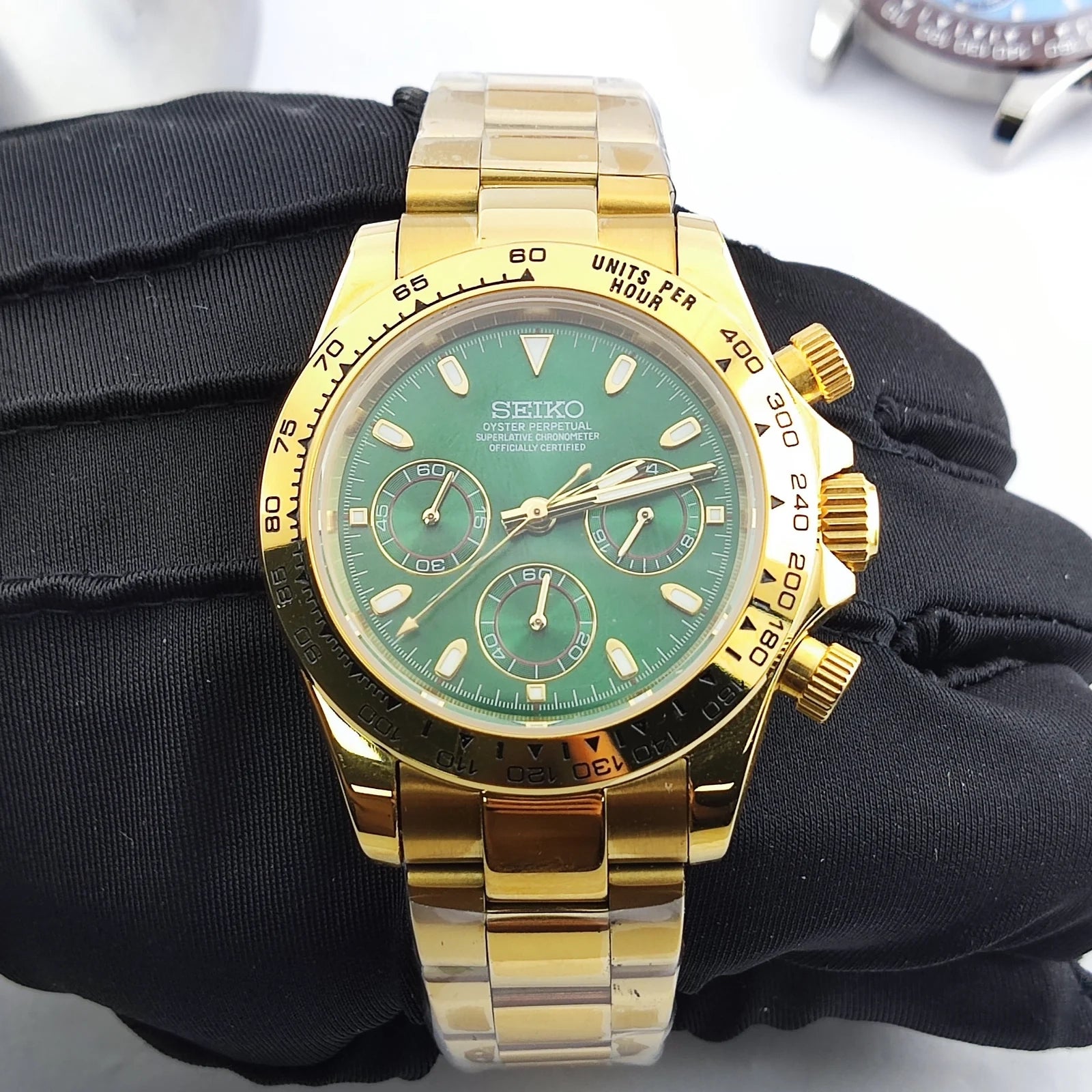 Custom Watch Seitona Gold Green