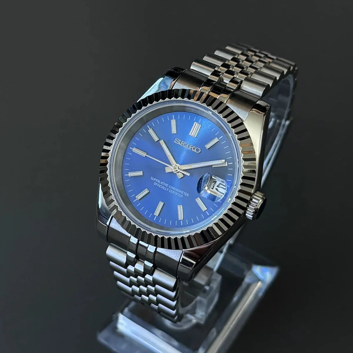 Custom Watch Seijust Steel Blue