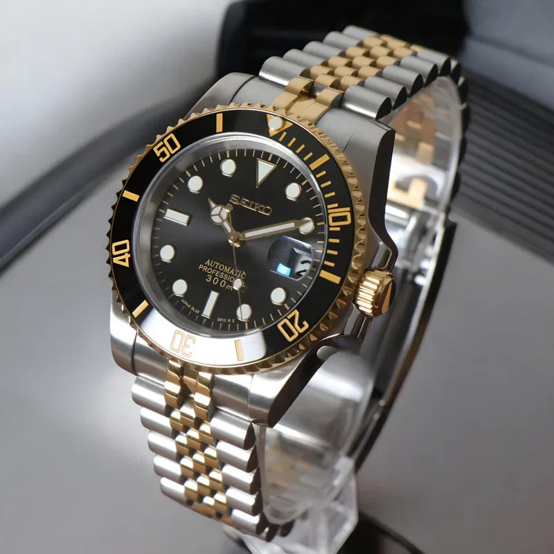 Custom Watch Seimariner Silver - Gold